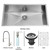 Stainless Steel Undermount Kitchen Sink Faucet Grid Strainer and Dispenser