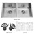 Stainless Steel Undermount Kitchen Sink Two Grids and Two Strainers 16 gauge 32 Inch