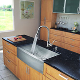 Stainless Steel All in One Farmhouse Kitchen Sink and Chrome Faucet Set 30 Inch