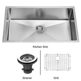 Stainless Steel Undermount Kitchen Sink Grid and Strainer 32 Inch 16 gauge