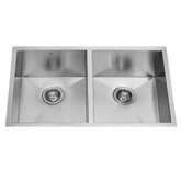 Stainless Steel Undermount 16 Gauge Double Bowl Kitchen Sink 16 gauge 32 Inch