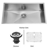 Stainless Steel Undermount Kitchen Sink Grid and Strainer 16 gauge 32 Inch