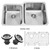 Stainless Steel Undermount Kitchen Sink Two Grids and Two Strainers 18 gauge 32 Inch