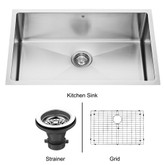 Stainless Steel Undermount Kitchen Sink Grids and Strainers 30 Inch 16 gauge
