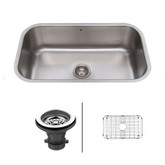 Stainless Steel Undermount Kitchen Sink Grid and Strainer 18 gauge 30 Inch