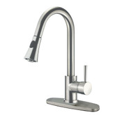 Single-Handle Pull-Down Sprayer Kitchen Faucet in Satin Nickel