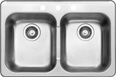 8 In. Double Bowl Stainless Steel Sink