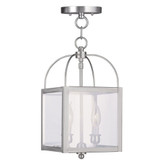 Providence 2 Light Brushed Nickel Incandescent Pendant with Clear Glass