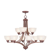 Providence 8 Light Bronze Incandescent Chandelier with Satin Glass