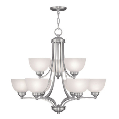 Providence 6 Light Brushed Nickel Incandescent Chandelier with Satin Glass