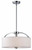 MILANO 3 Light Chrome Chandelier, White Fabric Shade With Frosted Glass