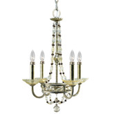 Chanelle Collection Antique Silver 4-light Chandelier