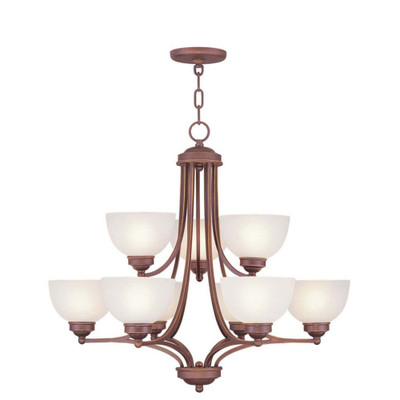 Providence 6 Light Bronze Incandescent Chandelier with Satin Glass