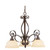 Providence 3 Light Bronze Incandescent Chandelier with Vintage Scavo Glass