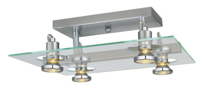Focus Ceiling Light-4 Light, Matte Nickel with Chrome Accents