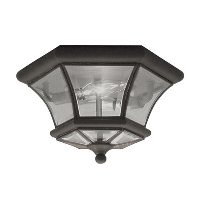 Providence 2 Light Bronze Incandescent Semi Flush Mount with Clear Beveled Glass