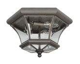 Providence 3 Light Bronze Incandescent Semi Flush Mount with Clear Beveled Glass
