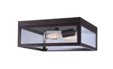 RAE 2 Light Oil Rubbed Bronze Flush Mount With Clear Glass