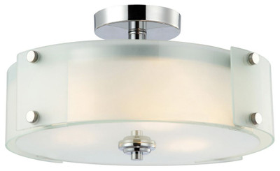 SCOPE 3 Light Chrome Flush Mount With Frosted Glass