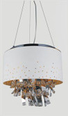 18 Inch Round Pendant Fixture With A White Shade And Jagged Drop Center