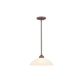 Providence 1 Light Bronze Incandescent Pendant with Satin Glass