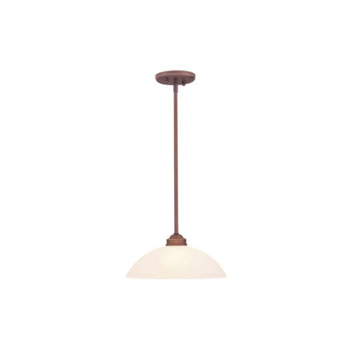 Providence 1 Light Bronze Incandescent Pendant with Satin Glass
