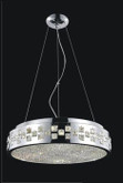 20 Inch Round Pendant Fixture With Small Crystals In The Base
