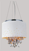 16 Inch Round Pendant Fixture With A White Shade And Jagged Drop Center