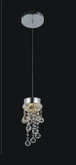 Single Round Pendant With Leveled Dangling Crystals On A Round Canopy