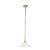 Providence 1 Light Bright Brass Incandescent Pendant with White Alabaster Glass