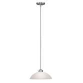Providence 1 Light Brushed Nickel Incandescent Pendant with Satin Glass