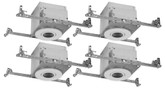 Halo 4 Inch White PAR20 Flush Gimbal Trims w 4 Inch IC rated Air-Tite New Construction Housings - 4 Pack