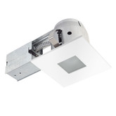 90653 4 Inch  Recessed Shower Lighting Kit, Square Shape with Matte White Finish