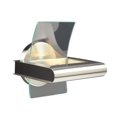 Contemporary Beauty 1 Light Sconce with Clear Glass and Satin Nickel Finish