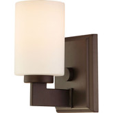 Monroe 1 Light Western Bronze Incandescent Vanity with an Opal Etched Shade