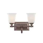 Monroe 2 Light Harbor Bronze Incandescent Vanity with an Opal Etched Shade