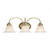 Providence 3 Light Antique Brass Incandescent Bath Vanity with White Alabaster Glass