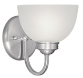 Providence 1 Light Brushed Nickel Incandescent Bath Vanity with Satin Glass