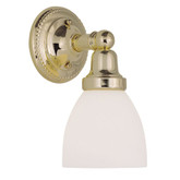 Providence 1 Light Bright Brass Incandescent Bath Vanity with Satin Glass