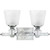 Monroe 2 Light Polished Chrome Incandescent Vanity with a Cream Linen Shade