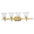 Providence 4 Light Polished Brass Incandescent Bath Vanity with White Alabaster Glass