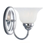 Providence 1 Light Chrome Incandescent Bath Vanity with White Alabaster Glass