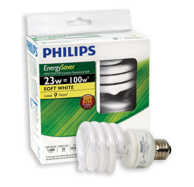 CFL 23W = 100W Mini Twister Soft White (2700K) - Case of 12 Bulbs