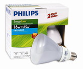 Phillips CFL 15W = 65W R30 Reflector Daylight (6500K) - 2 Pack