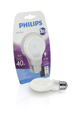 LED 7W = 40W A-Line (A19) SlimStyle Daylight (5000K) - Case of 4 Bulbs