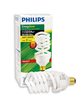 CFL 11/23/34W = 50/100/150W Trilight Soft White (2700K) - Case of 6 Bulbs