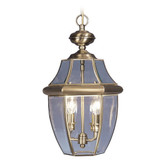 Providence 2 Light Antique Brass Incandescent Pendant with Clear Beveled Glass