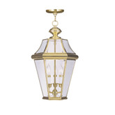 Providence 3 Light Bright Brass Incandescent Pendant with Clear Beveled Glass