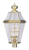 Providence 4 Light Bright Brass Incandescent Post Head with Clear Beveled Glass