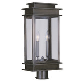 Providence 2 Light Pewter Incandescent Post Head with Clear Glass
